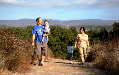 family hiking