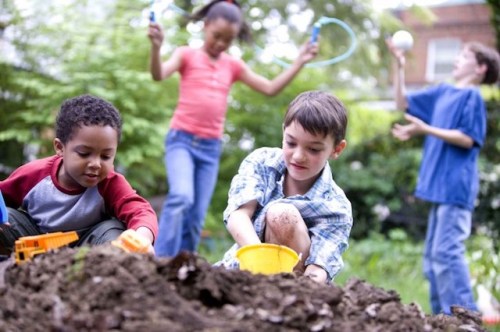 Kids playing outdoors